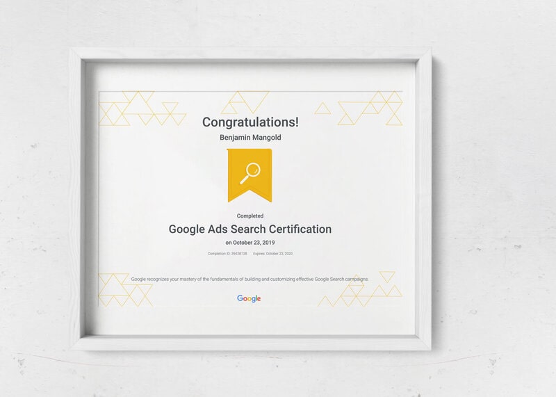 google ads search certification