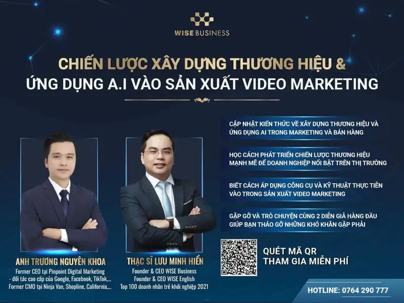 Workshop: Chiến Lược Xây Dựng Thương Hiệu Ứng Dụng A.I Vào Sản Xuất Video Marketing