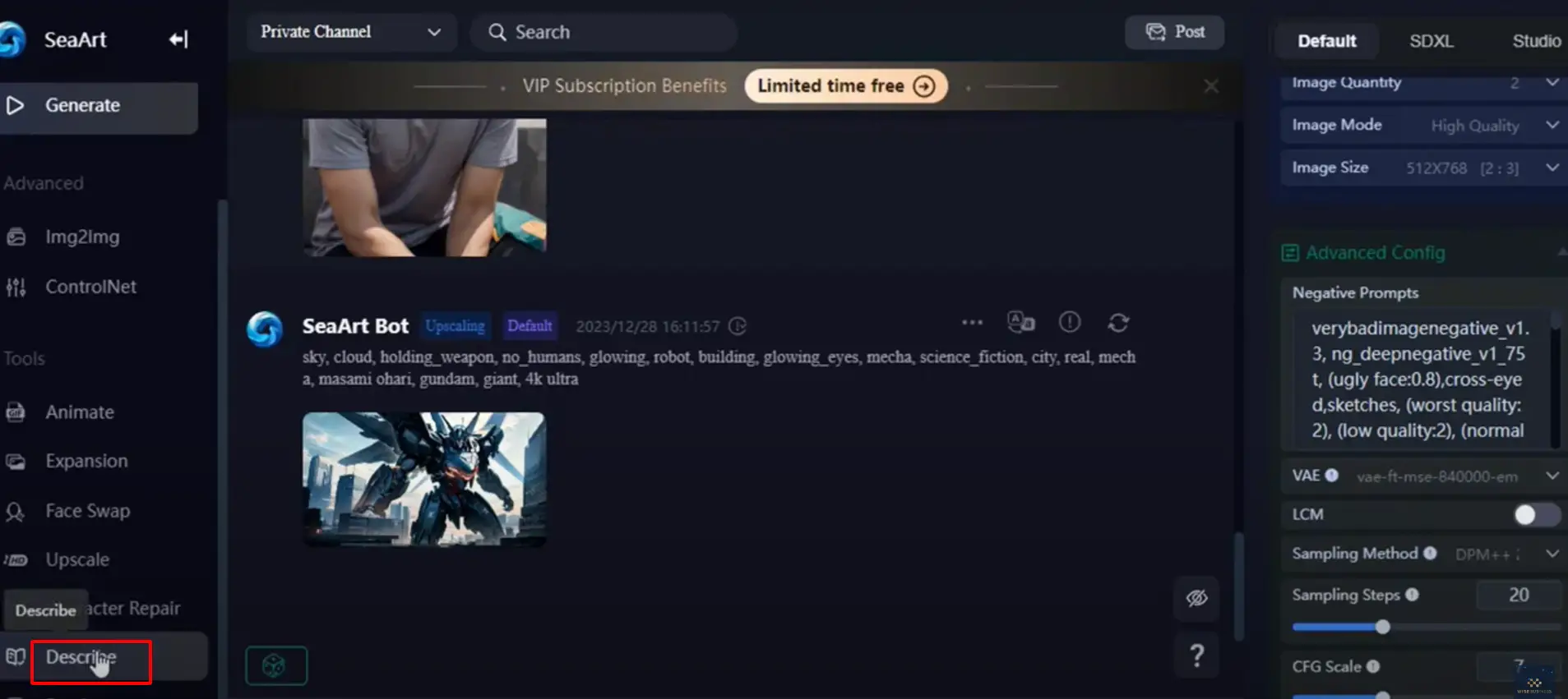 Hướng dẫn tạo ảnh AI tương tự bằng SeaArt với 4 bước