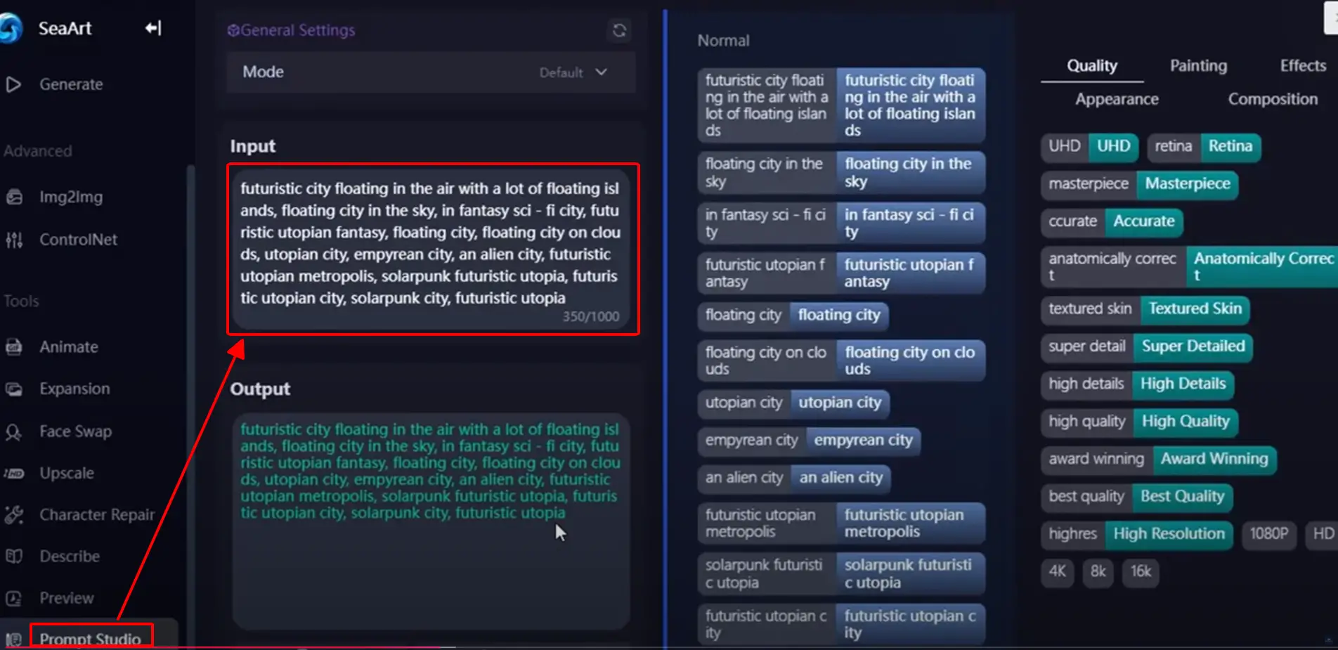 Hướng dẫn tạo ảnh AI tương tự bằng SeaArt với 4 bước