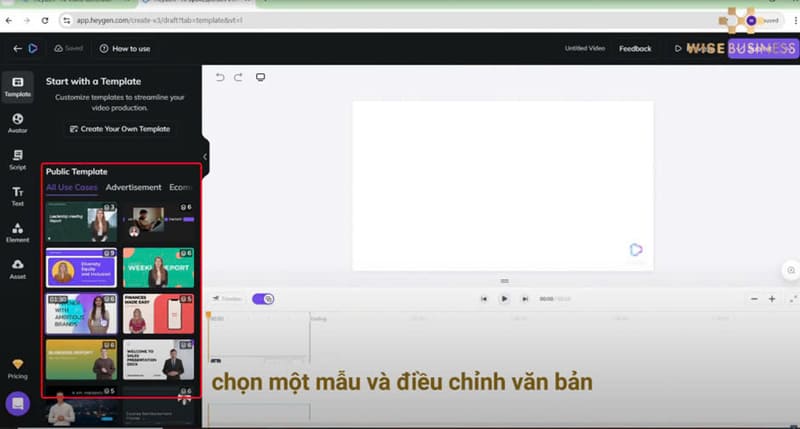 Tùy chỉnh mẫu video theo nhu cầu