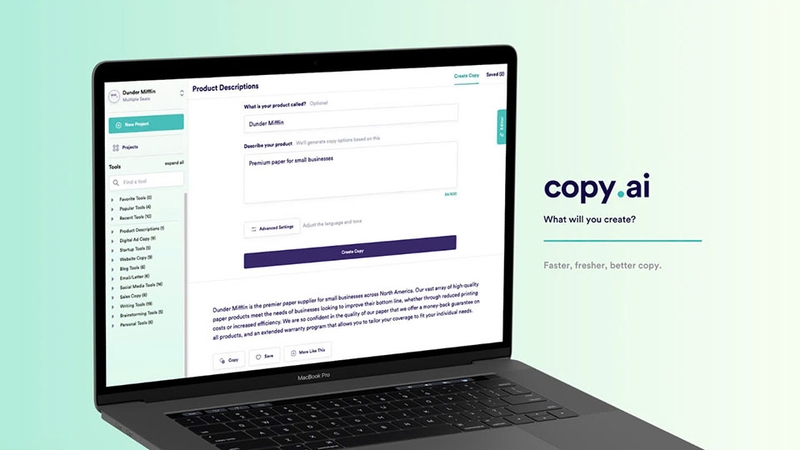 Ứng dụng của Copy AI
