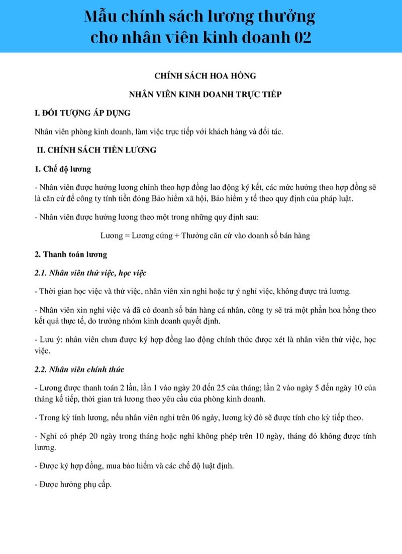 mau chinh sach luong thuong cho nhan vien kinh doanh 01