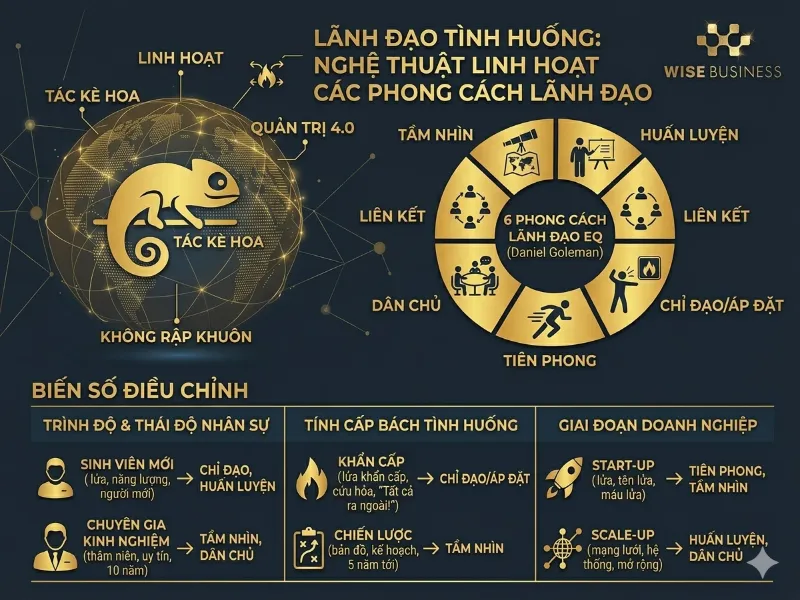Lãnh đạo tình huống: Nghệ thuật linh hoạt các phong cách lãnh đạo