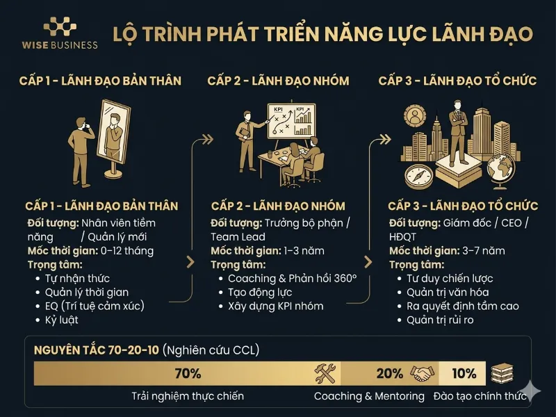 Lộ Trình Phát Triển Năng Lực Lãnh Đạo Theo 3 Cấp Độ