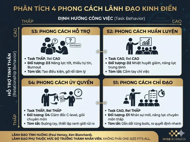 4 phong cách lãnh đạo kinh điển