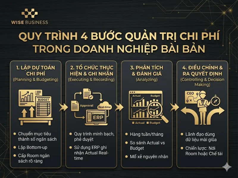 Quy trình 4 bước quản trị chi phí trong doanh nghiệp bài bản