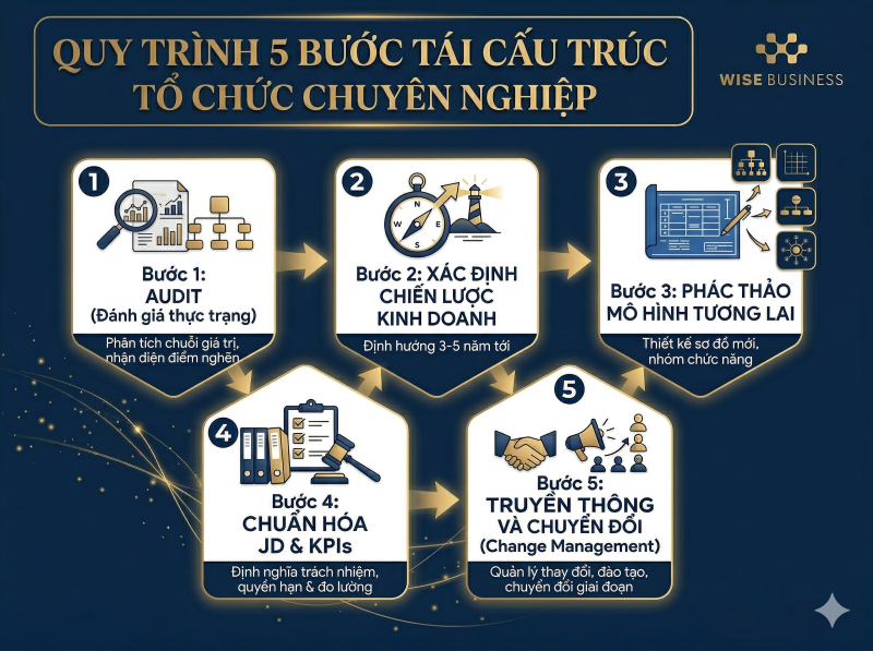 Quy trình tái cơ cấu mô hình tổ chức