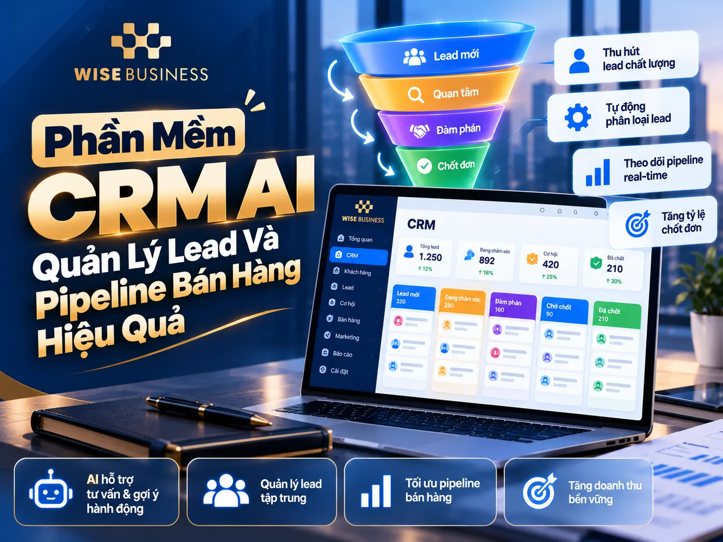 Phần Mềm CRM AI Quản Lý Lead Và Pipeline Bán Hàng Hiệu Quả