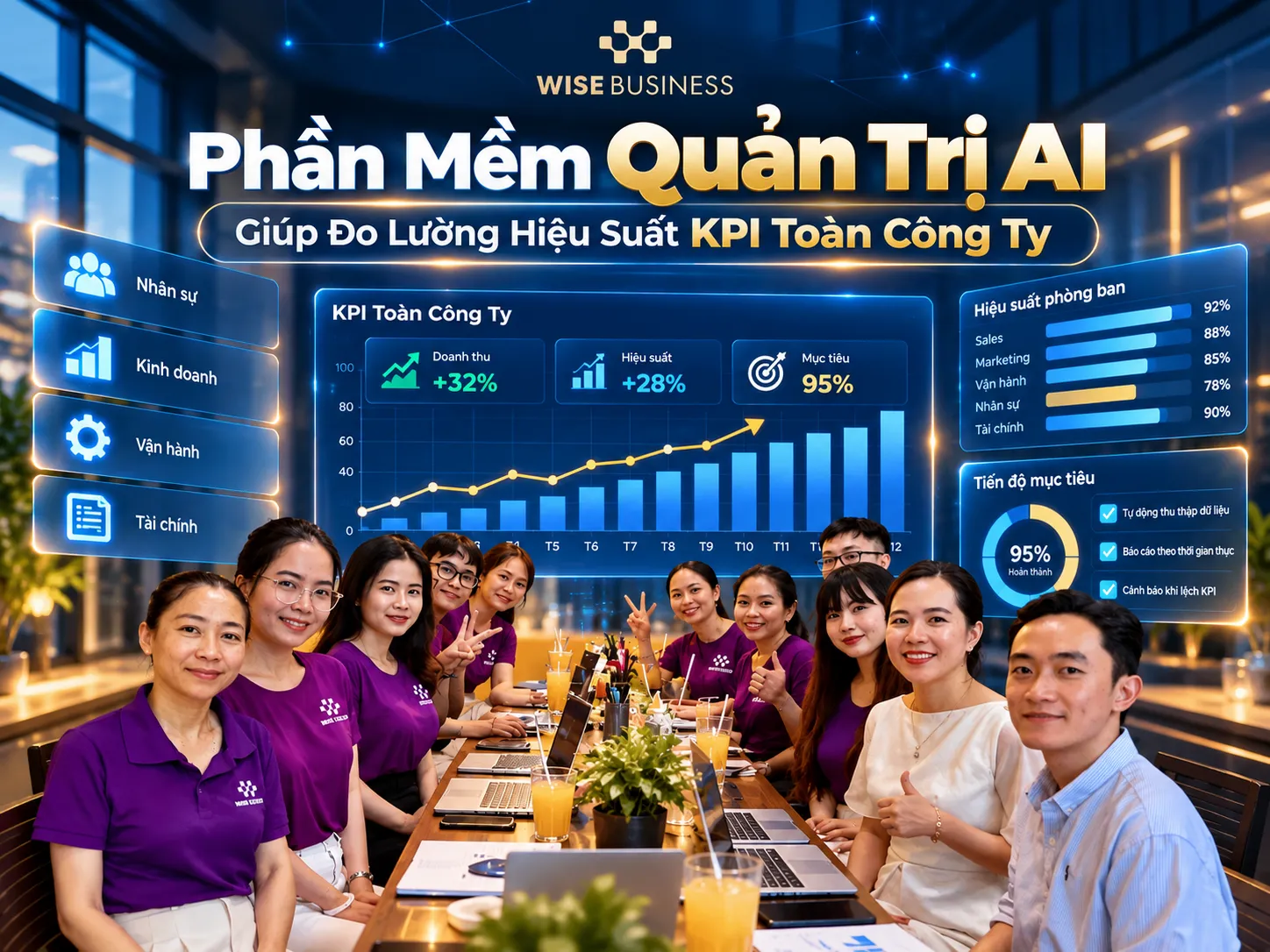 Phần Mềm Quản Trị AI Giúp Đo Lường Hiệu Suất KPI Toàn Công Ty