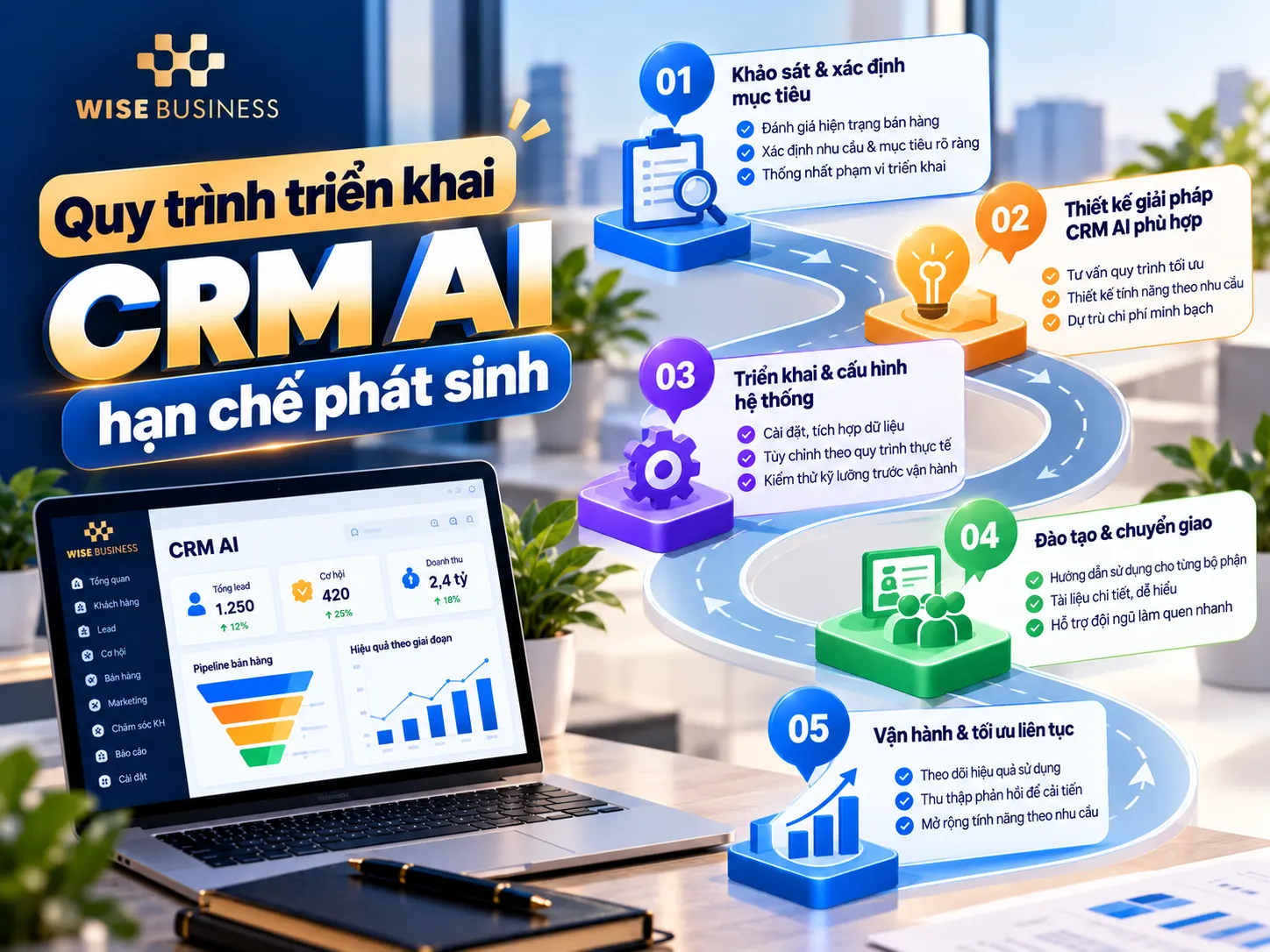 Quy trình triển khai CRM AI hạn chế phát sinh