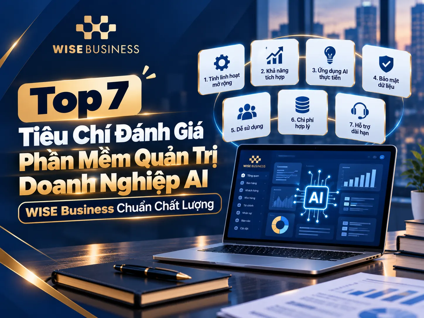Top 7 Tiêu Chí Đánh Giá Phần Mềm Quản Trị Doanh Nghiệp AI WISE Business Chuẩn Chất Lượng